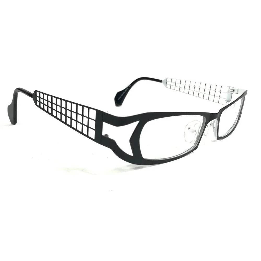 Iyoko-Inyake Eyeglasses Frames IY570 Col.143 Black White Rectangular 50-18-140